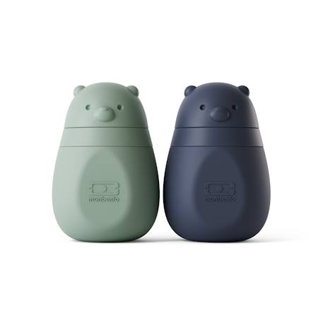 Gourde réutilisable avec tétine en silicone 150ml yummy Vert/bleu+Vert/rose 2 - vertbaudet enfant 