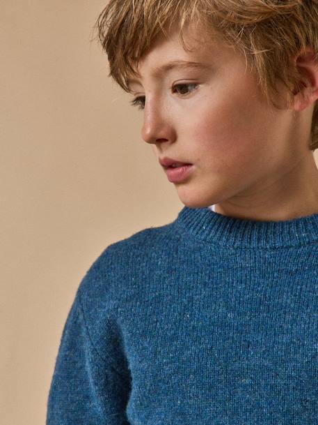 Pull garçon en laine merinos Bleu+Bleu clair+Gris chine+Vert 3 - vertbaudet enfant 