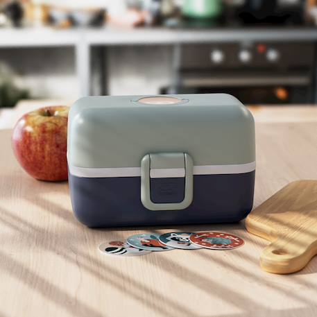 Lunch box à compartiments 800ml tresor Blanc/rose+Bleu dino+Bleu infinity+Bleu wolf+Bleu/crème+Cannelle fox+Rose birds+Rose blush+Rose papercut+Vert forest+Vert raccoon+Vert/bleu 68 - vertbaudet enfant 