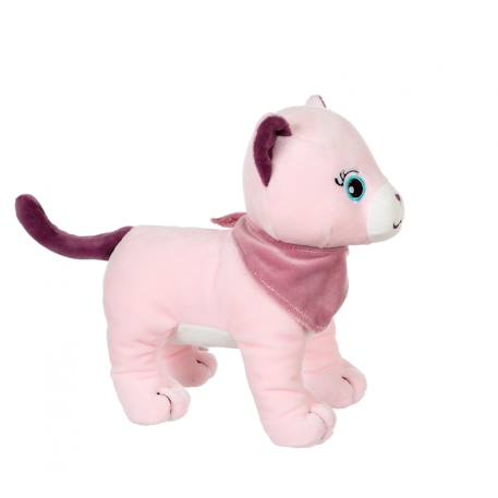 Peluche - peluche chien fun kitties sonore, rose foulard parme - 17 cm Pink 3 - vertbaudet enfant 