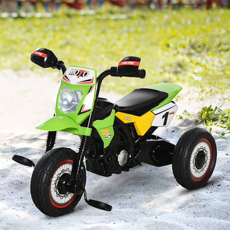 Tricycle enfant moto cross effets musicaux et lumineux coffre rangement Green+Red 2 - vertbaudet enfant 