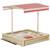 Bac à sable bois carré dim. 1,18l x 1,18l x 1,18h m - hauteur, inclinaison toit réglables, refermable - 2 bacs - bois sapin autoclave Red 1 - vertbaudet enfant 