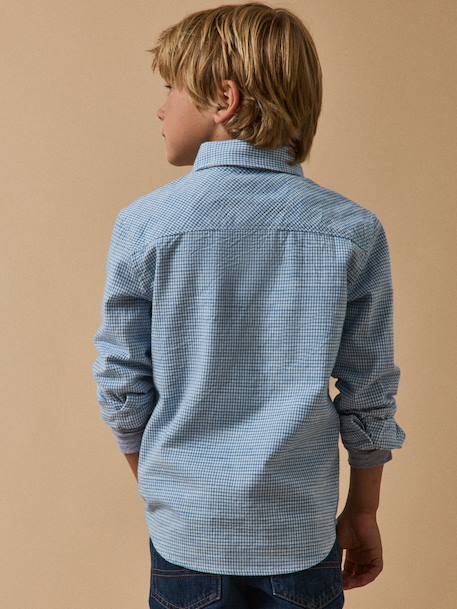 Chemise garçon vichy Bleu 2 - vertbaudet enfant 