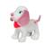 Peluche - peluche chien fun puppies sonore, gris foulard rose - 17 cm Pink 1 - vertbaudet enfant 