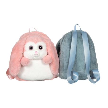 Peluche - fluffy bag – sac à dos en peluche – lapin – 30 cm Blue 3 - vertbaudet enfant 