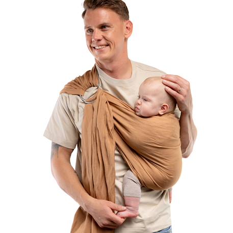 Porte-bébé boba ring sling en lin Brown 4 - vertbaudet enfant 