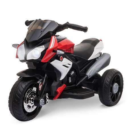 Moto électrique enfant 3 roues 6v 3km/h max. Effets lumineux sonores Black+Red 7 - vertbaudet enfant 