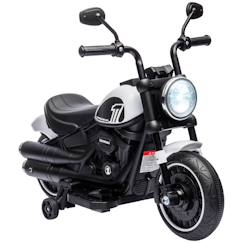 Jouet-Jeux de plein air-Sports de glisse et à roues-Véhicules enfant-Moto électrique enfant 6 v 3 km/h effet lumineux roulettes amovibles repose-pied pédale métal pp rose noir