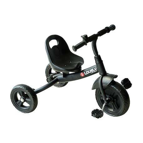 Tricycle enfant multi-équipé garde-boue sonnette pédales antidérapantes siège réglable 2 positions avec dossier Black 1 - vertbaudet enfant 