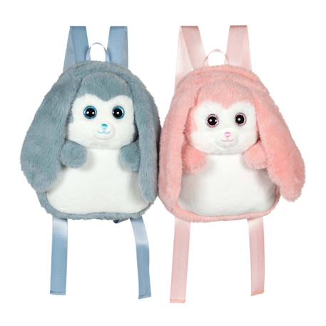 Peluche - fluffy bag – sac à dos en peluche – lapin – 30 cm Pink 2 - vertbaudet enfant 