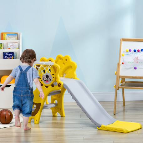 Toboggan enfant - panier basket, ballon, pompe inclus - hdpe Yellow 2 - vertbaudet enfant 