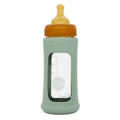 Puériculture-Repas-Biberonnerie-Biberon en verre avec housse de protection - powder pink - 250 ml