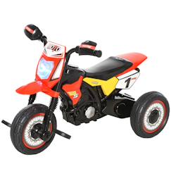 Jouet-Jeux de plein air-Sports de glisse et à roues-Trotinettes-Tricycle enfant moto cross effets musicaux et lumineux coffre rangement