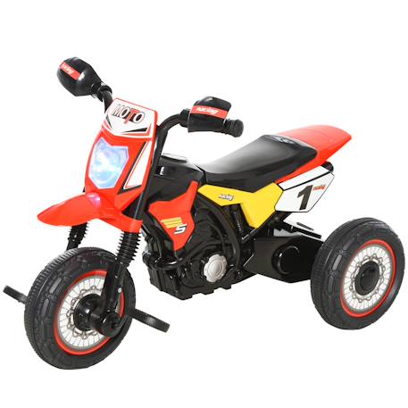Tricycle enfant moto cross effets musicaux et lumineux coffre rangement Green+Red 7 - vertbaudet enfant 