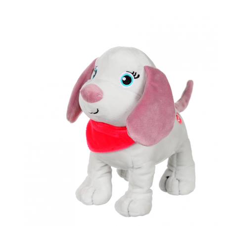Peluche - peluche chien fun puppies sonore, gris foulard rose - 17 cm Pink 2 - vertbaudet enfant 