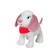Peluche - peluche chien fun puppies sonore, gris foulard rose - 17 cm Pink 2 - vertbaudet enfant 