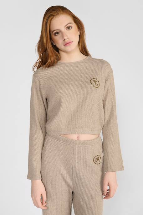 Sweat-shirt auregi Taupe 1 - vertbaudet enfant 