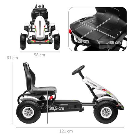 Kart à pédales enfant go kart formule 1 racing passione italia pneus gonflables caoutchouc Black+White 9 - vertbaudet enfant 