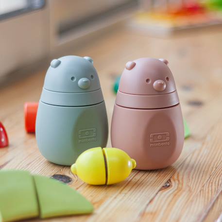 Gourde réutilisable avec tétine en silicone 150ml yummy Vert/bleu+Vert/rose 6 - vertbaudet enfant 
