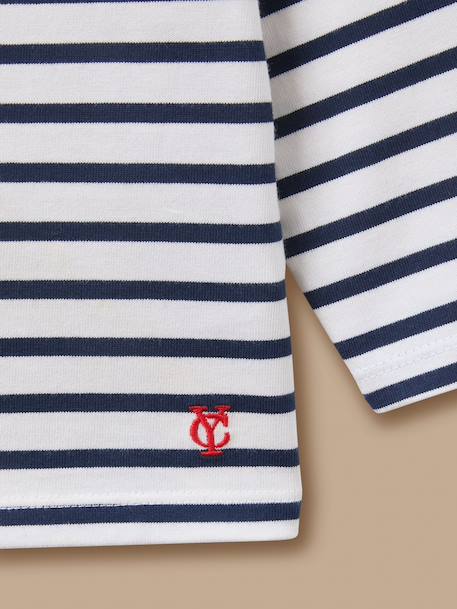 T-shirt marinière boutonné bébé Rayure marine/ecru 3 - vertbaudet enfant 