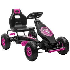 Jouet-Jeux de plein air-Sports de glisse et à roues-Véhicules enfant-Kart à pédales enfant go kart formule 1 racing super power 5 aileron avant pneus gonflables caoutchouc