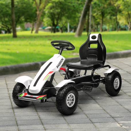 Kart à pédales enfant go kart formule 1 racing passione italia pneus gonflables caoutchouc Black+White 8 - vertbaudet enfant 