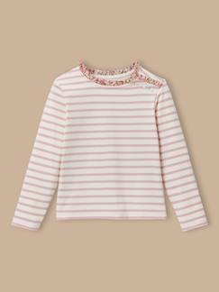 T-shirt marinière fille tissu liberty  - vertbaudet enfant