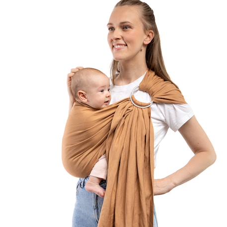 Porte-bébé boba ring sling en lin Brown 3 - vertbaudet enfant 