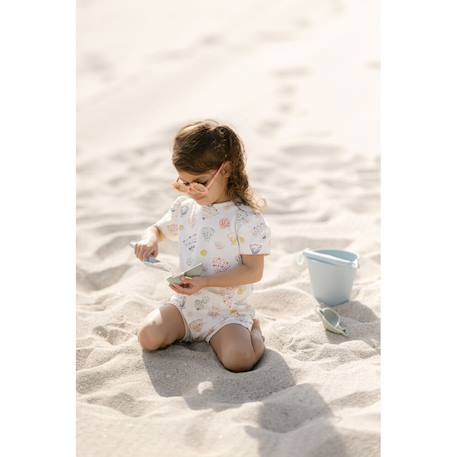 Set de 4 moules de plage en silicone souple bleu gris Grey 5 - vertbaudet enfant 