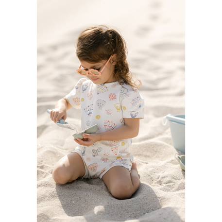 Set de 4 moules de plage en silicone souple bleu gris Grey 4 - vertbaudet enfant 