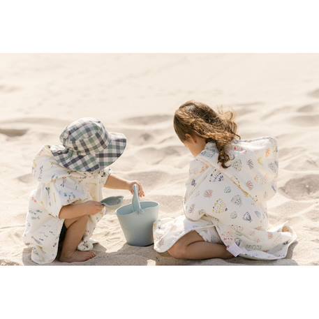 Set de 4 moules de plage en silicone souple bleu gris Grey 6 - vertbaudet enfant 