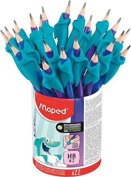 Fille-Accessoires-Fourniture scolaire-Crayons graphite hb guide doigts requin