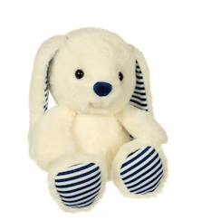 Peluche - peluche les marinières - lapin blanc rayures bleues - 24 cm  - vertbaudet enfant