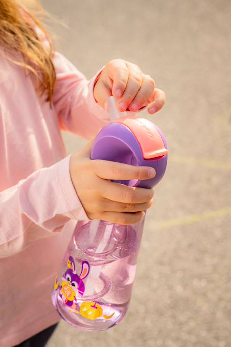 Gourde étanche avec paille Lapin - violet rose 4 - vertbaudet enfant 