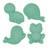Set de 4 moules de plage en silicone souple Green+Grey+Rose+Rouge+Violet 1 - vertbaudet enfant 