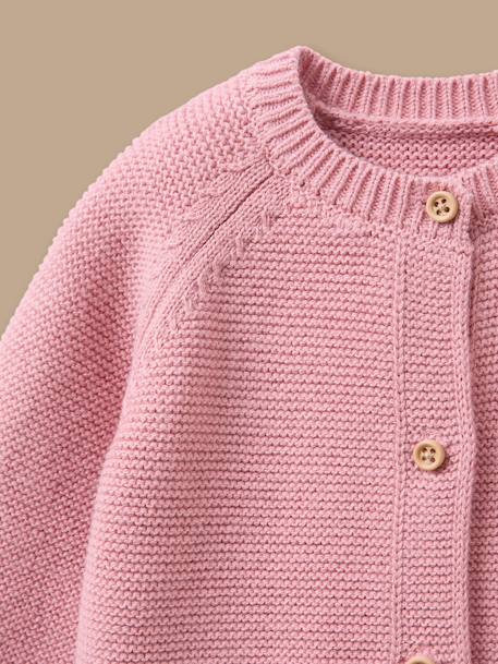 Cardigan bébé en coton biologique Rose fonce 2 - vertbaudet enfant 