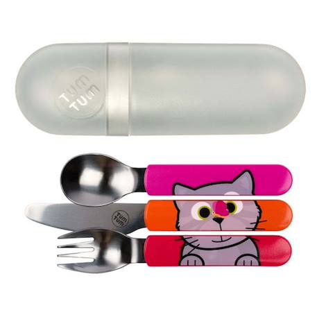 Lot de 3 couverts inox puzzle avec étui bluebell Pink 1 - vertbaudet enfant 