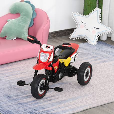 Tricycle enfant moto cross effets musicaux et lumineux coffre rangement Green+Red 8 - vertbaudet enfant 