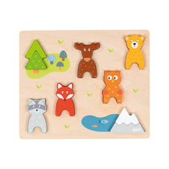 Jouet-Jeux éducatifs-Puzzles-Puzzle et figurine  animaux de la forêt