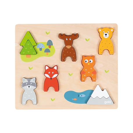 Puzzle et figurine  animaux de la forêt Multi-coloured 1 - vertbaudet enfant 