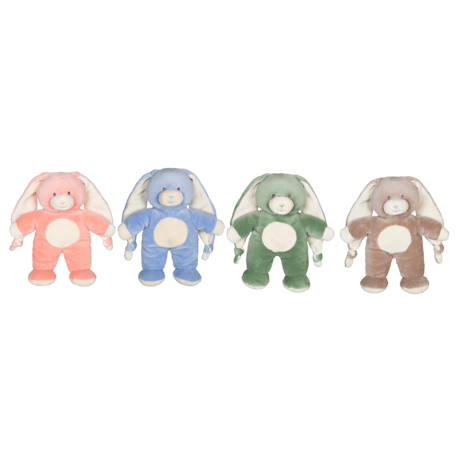 Doudou lapin doux avec longues oreilles - 28 cm Blue+Brown+Pink+Vert 7 - vertbaudet enfant 