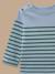 T-shirt marinière boutonné bébé Rayure vert/bleu 2 - vertbaudet enfant 