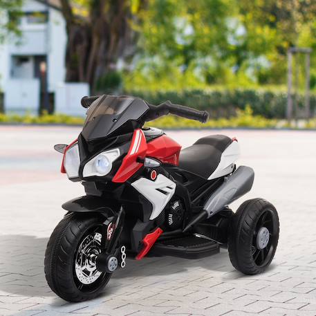 Moto électrique enfant 3 roues 6v 3km/h max. Effets lumineux sonores Black+Red 8 - vertbaudet enfant 