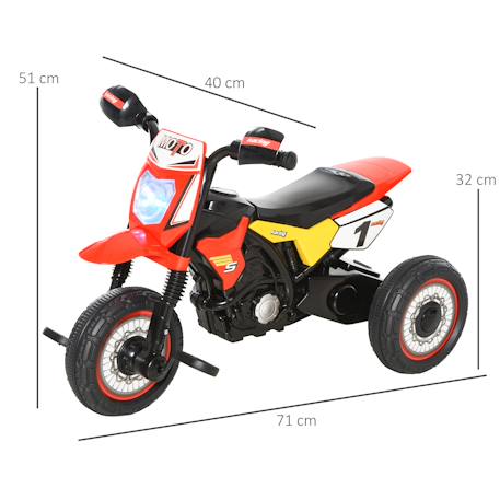 Tricycle enfant moto cross effets musicaux et lumineux coffre rangement Green+Red 9 - vertbaudet enfant 