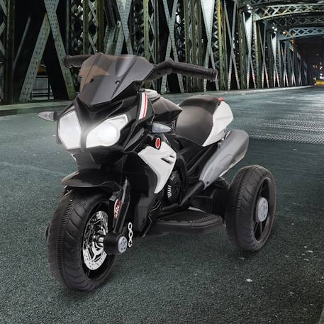 Moto électrique enfant 3 roues 6v 3km/h max. Effets lumineux sonores Black+Red 2 - vertbaudet enfant 