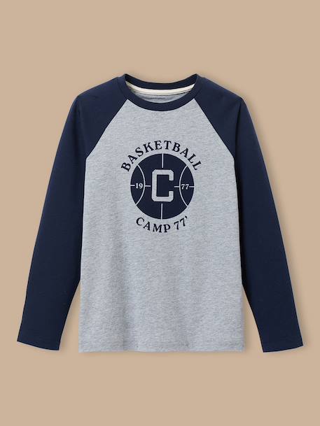 T-shirt imprimé garçon Gris chine 1 - vertbaudet enfant 