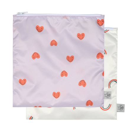 Lot de 2 pochettes à snack happy rascals coeur Multi-coloured 1 - vertbaudet enfant 