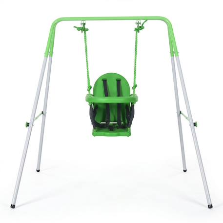 Portique balançoire enfant 6-36 mois - siège haut, accoudoirs, ceinture sécurité 2 points, barre protection - métal époxy Green 1 - vertbaudet enfant 