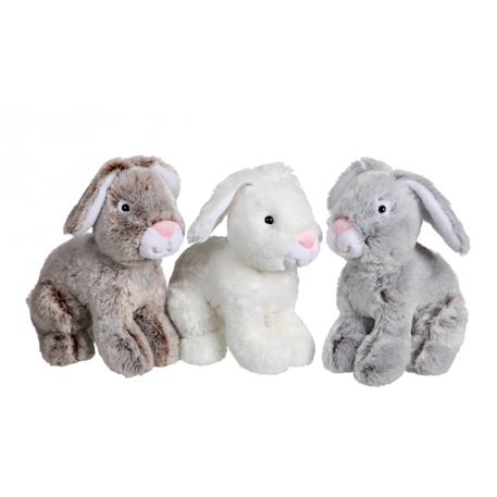 Peluche - peluche lapin flammé douceur blanc - 25 cm White 6 - vertbaudet enfant 