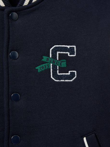 Blouson teddy brodé garçon Marine 2 - vertbaudet enfant 